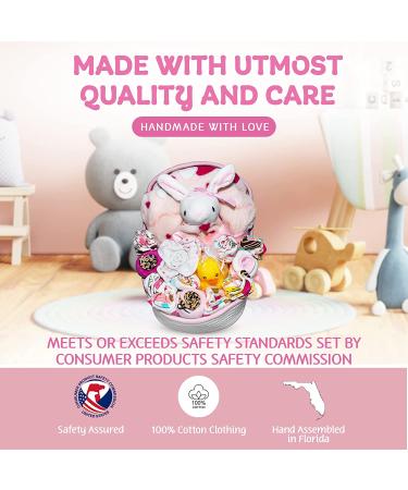 Bassinet New Baby Girl Gift Set  Baby Layette Set with 17-Piece Unique New Baby Essentials for Expecting Moms and New Parents  Pink - Nikkis Gift Baskets - Buy Online on GoSupps.com