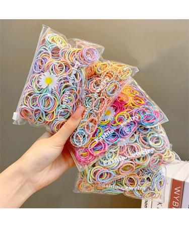100PCS Multicolor Baby Hair Bands for Women, Girls, Toddlers - Small Hair Bobbles, Ties for Kids - #14 Fangbai - Buy Online on GoSupps.com