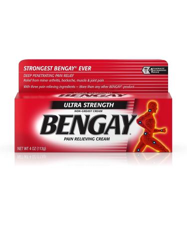 Bengay Ultra Strength Pain Relief Cream - 4 oz | Topical Analgesic for Arthritis, Muscle, Joint & Back Pain - Buy Online on GoSupps.com