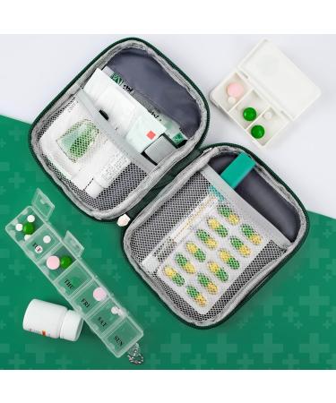 Wugu Portable Medication Bag - 2 Piece Tablet Box Moisture-Resistant Travel Pharmacy Bag for School Camping & Hiking - Green - Buy Online on GoSupps.com