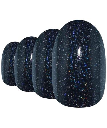 Shop False Nails Bling Art Gel Polished Glitter - 24 Dark Beauty Artificial Nails with Glue | International Shipping - Buy Online on GoSupps.com