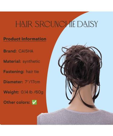 CAISHA XXL Hair Part Hair Tie - Daisy Dutt Updos with Braids | Wavy Heat-Resistant Synthetic Fiber | Chocolate Brown - 17cm | International Shipping - Buy Online on GoSupps.com