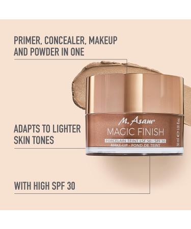 M. Asam Magic Finish Porcelain Teint Make-Up Mousse - Vegan 4in1 Primer, Foundation, Concealer & Powder for Very Light Skin Tones - Buy Online on GoSupps.com