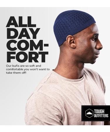 Tough Headwear Kufi Hat - Men's Navy Blue Turkish Muslim Cap - Buy Online on GoSupps.com
