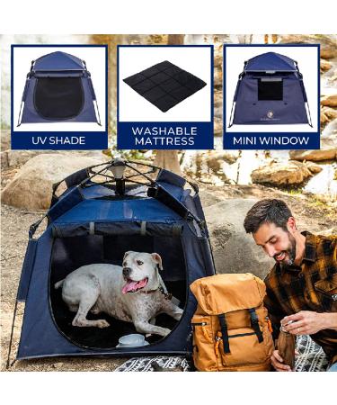 POP 'N GO Pet Playpen - Portable 39 x 33 Dog & Cat Tent Navy | Indoor/Outdoor Pen for Small, Medium, Large Pets - Buy Online on GoSupps.com
