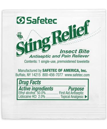 Safetec Sting Relief Wipe 150 ct. Box - Pack of 1 | Soothes Bug Bites and Stings | Case of 20 Boxes Available - Buy Online on GoSupps.com