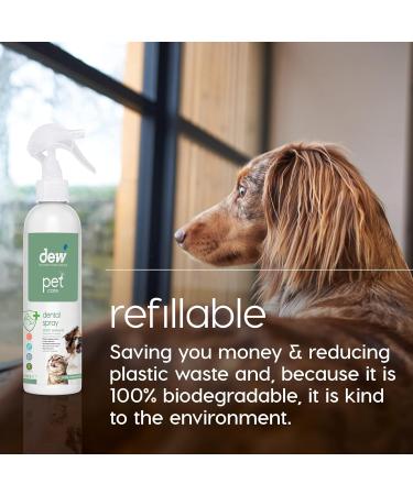 DEW Pet Dental Spray | 100% Natural Breath Freshener for Dogs & Cats | Hypochlorous Acid Formula | Removes Tartar & Plaque | 250ml - Buy Online on GoSupps.com