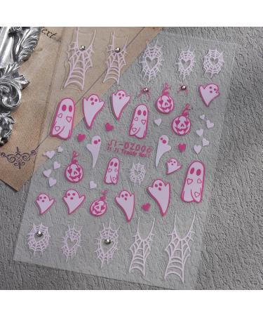 JMEOWIO 4 Sheets Halloween Pumpkin Cute Ghost Nail Art Stickers Decals Self-Adhesive Nail Supplies Nail Art Design Decoration Accessories - Buy Online on GoSupps.com