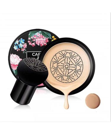 Mushroom Head Air Cushion CC Cream BB Cream Moisturizing Concealer Moisturizing BB Cream Makeup Base Long Lasting Nude Makeup with Mushroom Makeup Sponge Base Primer (Natural)