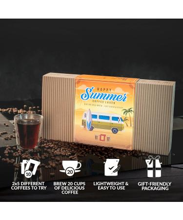 Gourmet Summer Coffee Gift Set - 10 World's Finest Single Estate Coffees | Specialty & Organic | Hamper Style Letterbox Gift for Him & Her - Buy Online on GoSupps.com