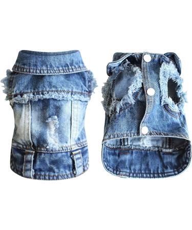 Stylish Denim Jacket Vest for Small & Medium Dogs | Pet Fashion Summer Tee for Cats & Dogs - XL Size Available - Buy Online on GoSupps.com