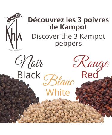 Khla - Discovery Box 3 Organic Kampot Peppers - Peppercorns 3 x 50g - Traditional Palm Leaf Gift Box - G - Buy Online on GoSupps.com