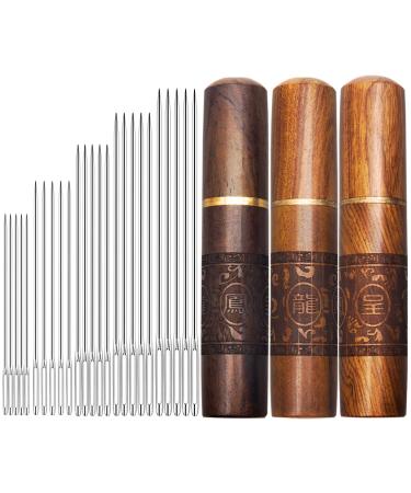 Yuchew Embroidery Needles Hand Sewing Needles 5 Varieties Large Eye Cross Stitch Quilting Leather Tapestry Leather Darning Dmc Knitting Needles (50 PCS) with 3 Wooden Needle Case Holders - Buy Online on GoSupps.com
