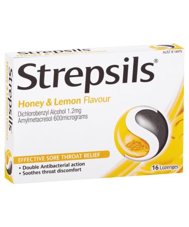 Strepsils Throat Lozenges Soothing Honey & Lemon 16 Pack