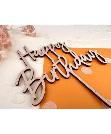 DekoHaus Wooden Cake Topper Happy Birthday Cake Decoration - Buy Online on GoSupps.com