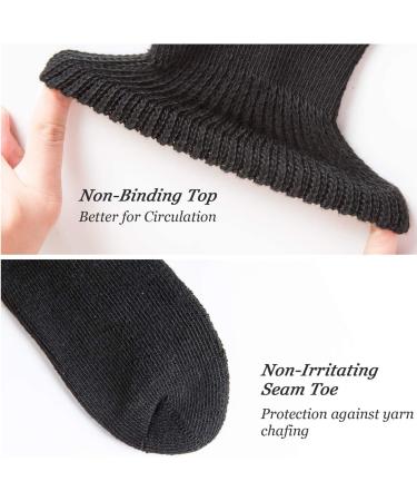 Creswell Diabetic Crew Socks (3 Pairs) - Made in USA - Black 10-13 Size - Buy Online on GoSupps.com