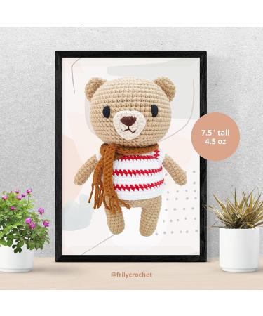 FRILY Crochet Bear - Small Knitted Amigurumi Toy for Kids and Adults - Handmade 7.5 Blue Stuffed Animal - Buy Online on GoSupps.com