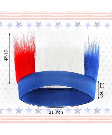 Sunshane 2 Pack Patriotic Crazy Hair Wigs - Red White and Blue Hairy Headbands for 4th of July Independence Day - Buy Online on GoSupps.com