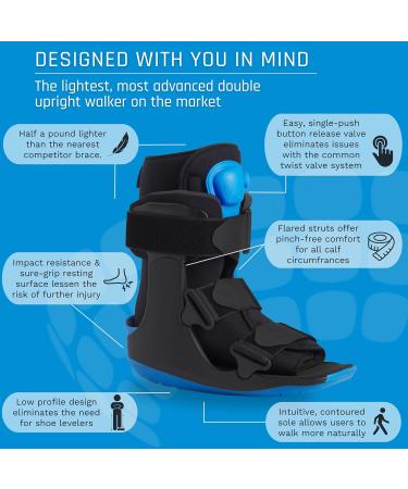 Gen 2 Pneumatic Walking Boot | Lightweight CAM Walker for Foot Injuries & Ankle Sprains | Premium Medical Boot in Blue - Size Medium - Buy Online on GoSupps.com