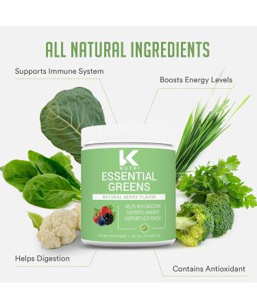 K Nutri Supergreens 30 Servings Organic Superfood Powder - Fruit & Vegetable Blend for Detox, Immunity, Energy & Gut Health - Naturally Flavored - Greens Supplement - Buy Online on GoSupps.com