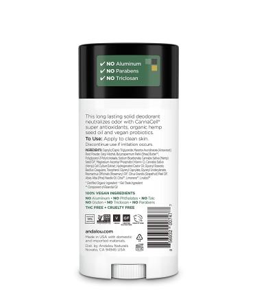 Andalou Naturals CannaCell MEN Herbal Deodorant - Rose Scent, 3.25 oz | Natural & Effective - Buy Online on GoSupps.com