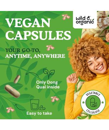 Wild & Organic Dong Quai Capsules 1000 mg - Menopause Supplements for Women - Dong Quai Root Supplement - 30-Day Supply - Traditional Angelica Sinensis Herb - Non-GMO Vegan - 60 Count 60 Count (Pack of 1) - Buy Online on GoSupps.com