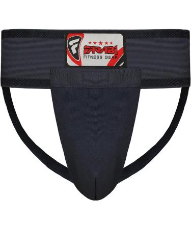 Farabi Sports Groin Guard for Men - Martial Arts MMA Muay Thai Jockstrap - Black L - International Shipping Available - Buy Online on GoSupps.com