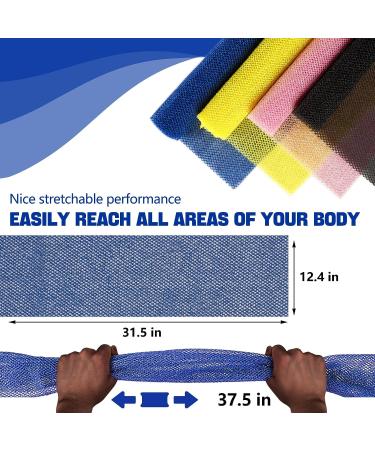 AmazerBath African Exfoliating Net Sponge 4-Piece Set - Gentle Body Scrubber with Rich Lather | 4 Colors (Pink, Yellow, Dark Blue, Black) - Buy Online on GoSupps.com