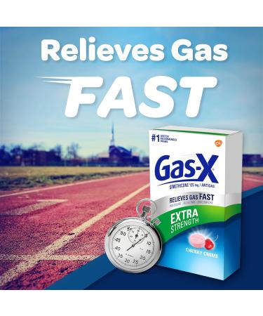 Gas-X Extra Strength Chewable Gas Relief Tablets - Simethicone 125 mg Cherry Flavor 36 Count Pack | Fast International Shipping - Buy Online on GoSupps.com