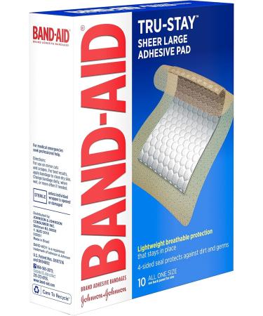 Band-Aid Brand Tru-Stay Large Adhesive Pads - 10 Count, Pack of 6 - Buy Online on GoSupps.com