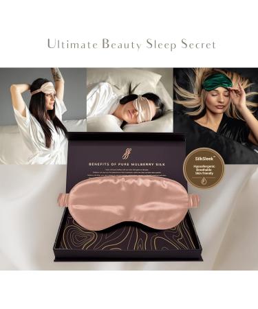 SILKSLEEK 22 Momme Pure Mulberry Silk Sleep Mask in Rose Gold | 100% Pure Silk Filled Eye Mask | Super Soft & Comfortable | Blackout Eye Mask for Sleeping | Travel Essentials | Gift Box Included - Buy Online on GoSupps.com
