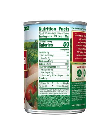 Contadina Canned Diced Roma Tomatoes with Roasted Garlic - 14.5-Ounce (Pack of 12) - Buy Online on GoSupps.com