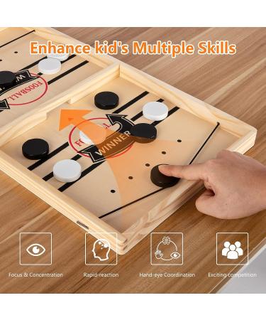 Large Sling Puck Game | Foosball Winner Board Game | Wooden Hockey Table - Fast Paced Slingshot Game | Rapid Sling Table Battle Speed String Game for Kids & Adults | Family Party Fun - Large Size - Buy Online on GoSupps.com