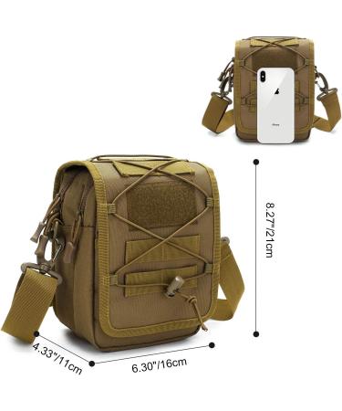 HUNDVP Tactical Shoulder Bag - Waterproof Molle Sling Backpack for Military Outdoor Hiking & Camping - Multifunctional Messenger Crossbody Bag in Brown - Buy Online on GoSupps.com