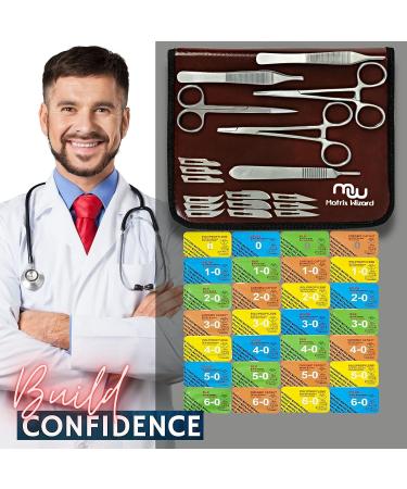 47 Unit Set Sterile Mixed Dissolvable & Non-Dissolvable Sutures with Needle Plus Tools - Ideal for Emergency, Camping, Hiking, First Aid, Surgical Training & Vet Use - Buy Online on GoSupps.com