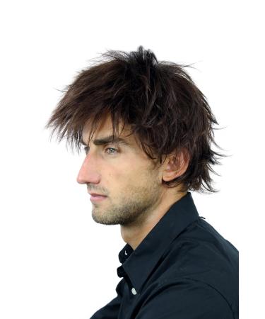 Shop Wig Me Up WL-0018-4/33: Men's College Rock Star Wig - Voluminous Dark Brown Reddish Brown Strands - Buy Online on GoSupps.com