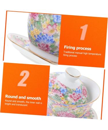 Zerodeko Household Teaware 1 Set with Household Ceramic Style Delicate Traditional Cup Saucer Lid Ware Kungfu Teacup Fu Mug - Buy Online on GoSupps.com