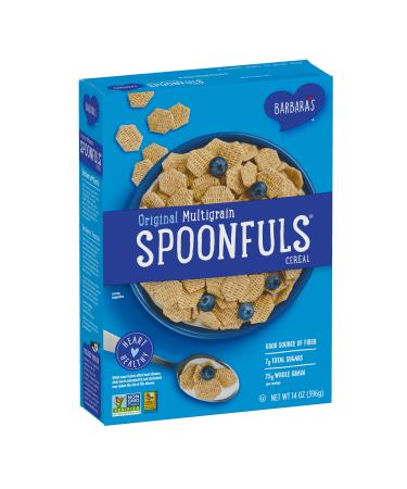 Barbara's Multigrain Spoonfuls Cereal, Heart Healthy, Non-GMO, 14 Oz Box (Pack of 12)