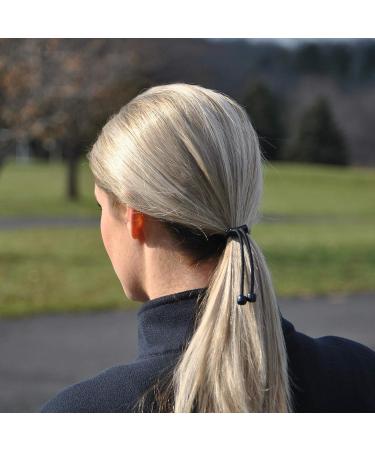 Pulleez Sliding Ponytail Holder Set of 2 - Acrylic Charms - Black/Brown Elastic Hair Ties - Buy Online on GoSupps.com