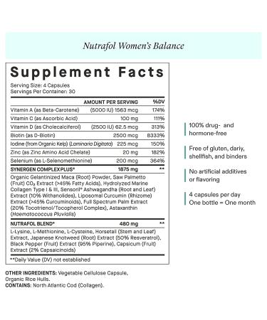 Nutrafol Women's Balance Menopause Supplement - Hair Growth for Thicker Hair, Scalp Coverage - 2 Month Supply - Buy Online on GoSupps.com