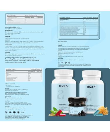 Mars by GHC Performance Plus Combo | Surge Max Caps Pure Himalayan Shilajit Resin Black Seed & Natural Sea Moss Capsules | Supports Energy Stamina & Overall Well-Being | Pack of 1 - Buy Online on GoSupps.com