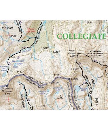 Collegiate Peaks Wilderness - Colorado Topographic Hiking Map (2018) - Buy Online on GoSupps.com