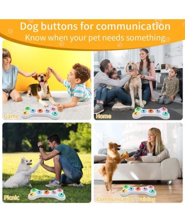 Buy Mmggaish 7 Colorful Dog Communication Buttons with 50 Stickers - Speak with Your Pet! International Shipping Available - Buy Online on GoSupps.com