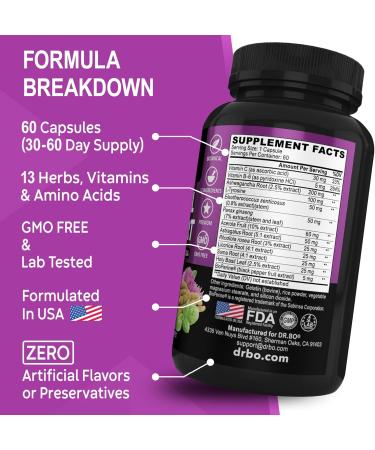 Adrenal Support Cortisol & Liver Cleanse Detox Supplement - Adrenal Fatigue Supplements for Cortisol Health - Liver Gallbladder Care Formula Capsules & Natural Milk Thistle Dandelion Supplements - Buy Online on GoSupps.com