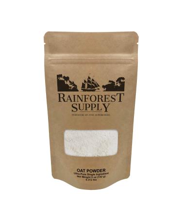 Rainforest Supply Coarse Oat Powder  Ground, Fresh, Raw, Gluten Free Vegan Oats Powder  Use as Yogurt or Cereal Topping, Pancakes or Smoothie Mix  Oat Flour for Baking Cookies & Muffins (5 oz)