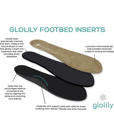Glolily Women's Leather Insoles - Size 7 Replacement Insole - Buy Online on GoSupps.com