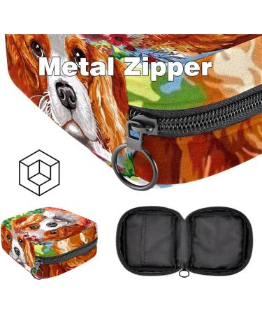 Buy Cute Dog Wreath Menstruation Pad Bag | Zippered Women's Napkin & Tampon Collecting Bag - Perfect for Girls - Buy Online on GoSupps.com