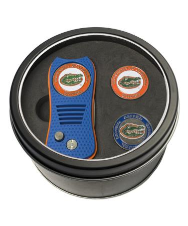 Team Golf NCAA Florida Gators Gift Set Switchblade Divot Tool with 3 Double-Sided Magnetic Ball Markers, Patented Single Prong Design, Causes Less Damage to Greens, Switchblade Mechanism