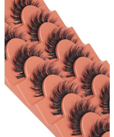 Goddenus H-flat Wispy Fluffy 15mm Natural Mink False Eyelashes - 7 Pairs, CC Curl, Reusable Short Strip Doll Lashes - Wet Look Extensions - Buy Online on GoSupps.com