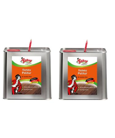 Poliboy - Fix new furniture polish dark - for dark surfaces - eliminates scratches and freshens!- 5 liters (2x2.5l) - Made in Germany Dunkel 2.5 l (2 pack)